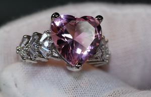 Pink Diamond Ring | Teardrop Ring | Heart Shape Ring