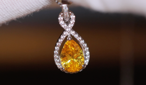 Yellow Diamond Necklace | Womens Diamond Necklace | Teardrop Necklace | Pear Shape Necklace | Womens Charm Necklace | Teardrop Pendant