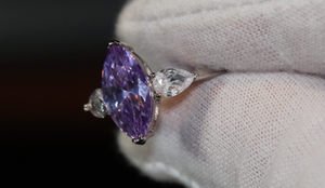 Purple Diamond Ring | Marquise Ring | Marquise Diamond Wedding Ring