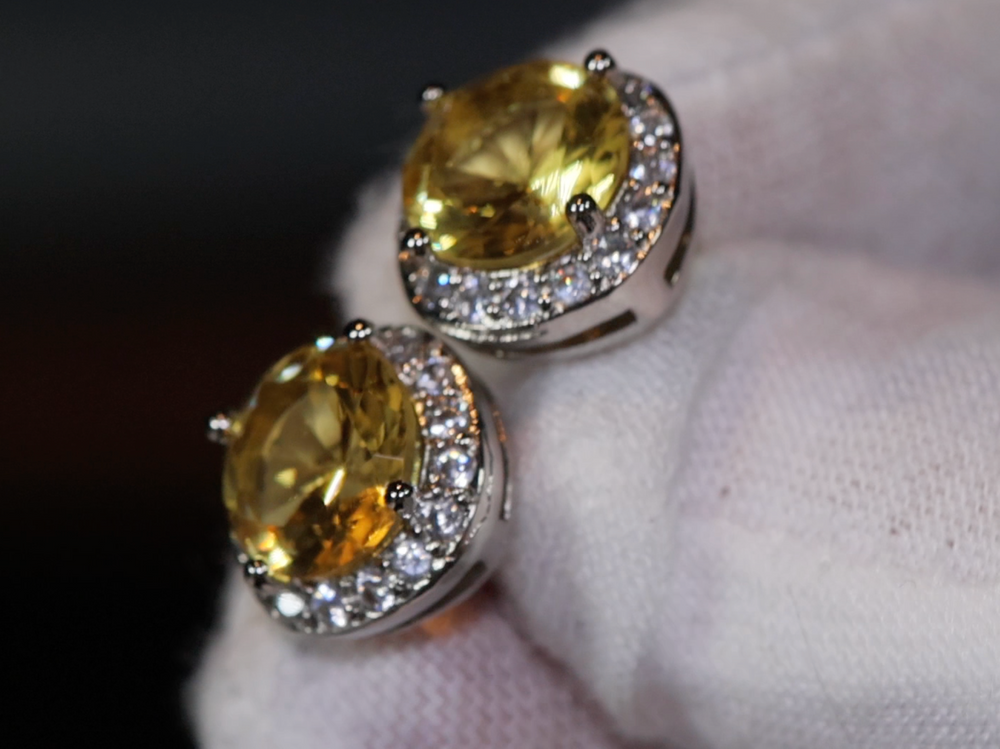 
            
                Load image into Gallery viewer, Yellow Diamond Earrings | Womens Earrings | Canary Yellow Earrings | Yellow Diamond Ear Studs | Stud Earrings | Diamond Ear Studs
            
        