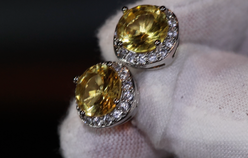 
            
                Load image into Gallery viewer, Yellow Diamond Earrings | Womens Earrings | Canary Yellow Earrings | Yellow Diamond Ear Studs | Stud Earrings | Diamond Ear Studs
            
        