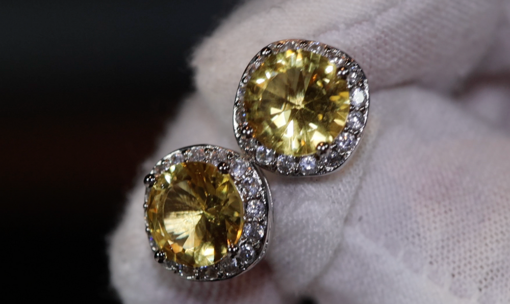 
            
                Load image into Gallery viewer, Yellow Diamond Earrings | Womens Earrings | Canary Yellow Earrings | Yellow Diamond Ear Studs | Stud Earrings | Diamond Ear Studs
            
        