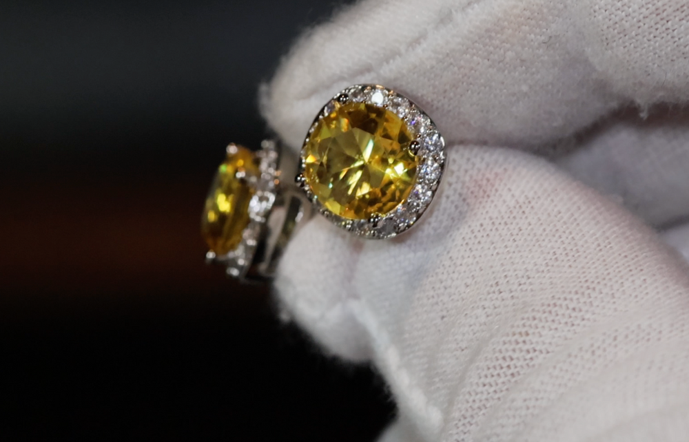 
            
                Load image into Gallery viewer, Yellow Diamond Earrings | Womens Earrings | Canary Yellow Earrings | Yellow Diamond Ear Studs | Stud Earrings | Diamond Ear Studs
            
        