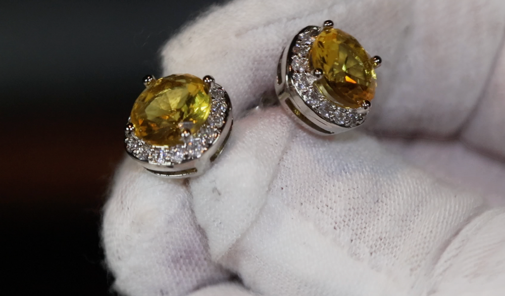 
            
                Load image into Gallery viewer, Yellow Diamond Earrings | Womens Earrings | Canary Yellow Earrings | Yellow Diamond Ear Studs | Stud Earrings | Diamond Ear Studs
            
        