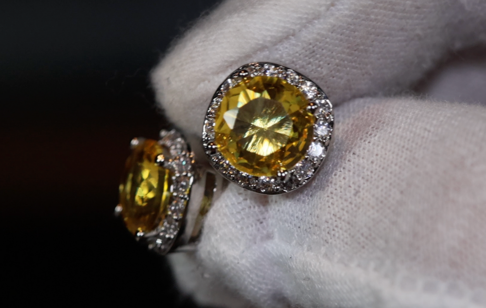 
            
                Load image into Gallery viewer, Yellow Diamond Earrings | Womens Earrings | Canary Yellow Earrings | Yellow Diamond Ear Studs | Stud Earrings | Diamond Ear Studs
            
        