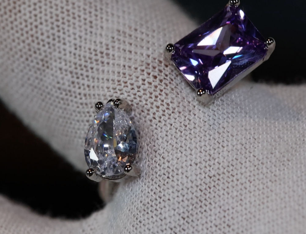 Purple ring, Purple diamond ring, Purple diamond engagement ring