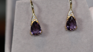 Womens Diamond Earrings | Purple Diamond Earrings