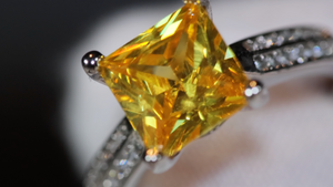 yellow princess cut diamond ring