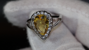 Yellow Diamond Ring | Yellow Diamond Engagement Rings | Canary Yellow Diamond Ring | Pear Shape Ring | Pear Engagement Ring | Teardrop Ring