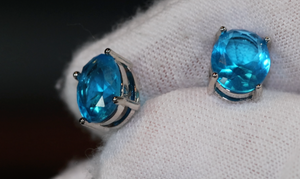 Blue Diamond Ear Studs