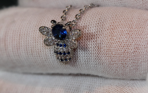 Blue Diamond Pendant | Bee Pendant | Bumble Bee Pendant