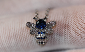 Blue Diamond Pendant | Bee Pendant | Bumble Bee Pendant