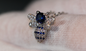 Blue Diamond Pendant | Bee Pendant | Bumble Bee Pendant