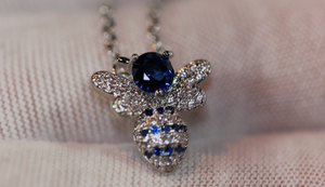 Blue Diamond Pendant | Bee Pendant | Bumble Bee Pendant