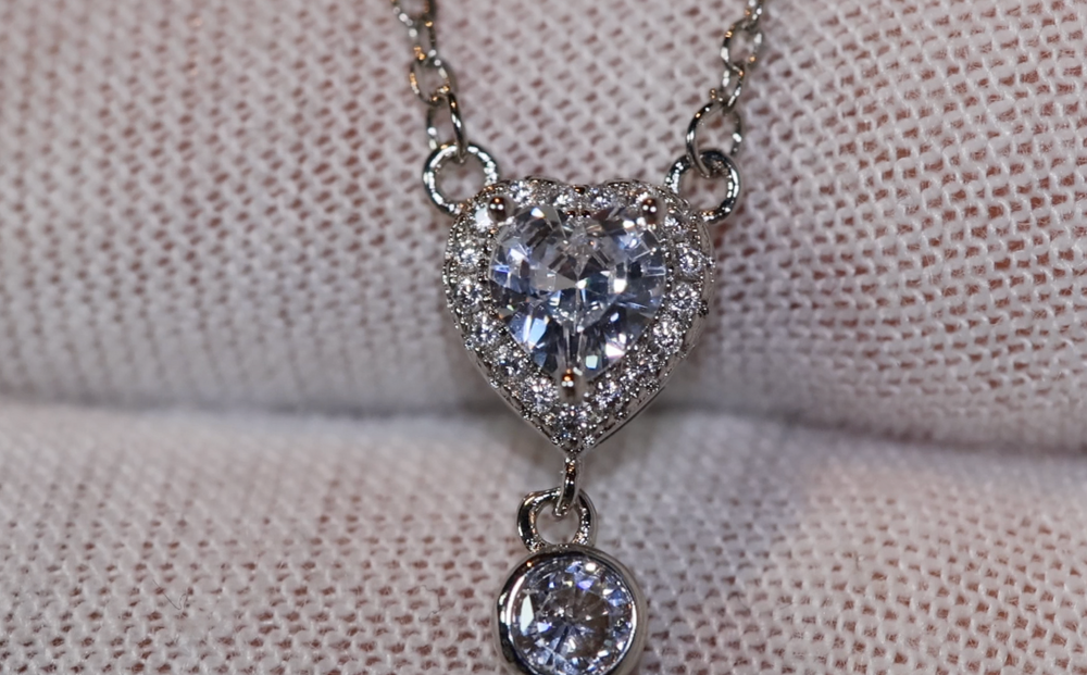 Blue Diamond Necklace | Teardrop Pendant