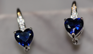 Blue Diamond Earrings | Sapphire Earrings | Womens Earrings | Sapphire Blue Earrings | Womens Diamond Earrings