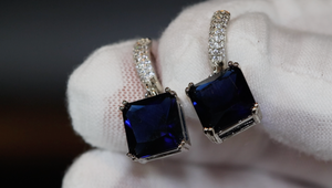 Sapphire Diamond Earrings | Blue Diamond Earrings | Sapphire Earrings