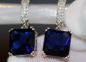 Sapphire Diamond Earrings | Blue Diamond Earrings | Sapphire Earrings