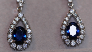 Blue Diamond Earrings | Sapphire Blue Diamond Earrings