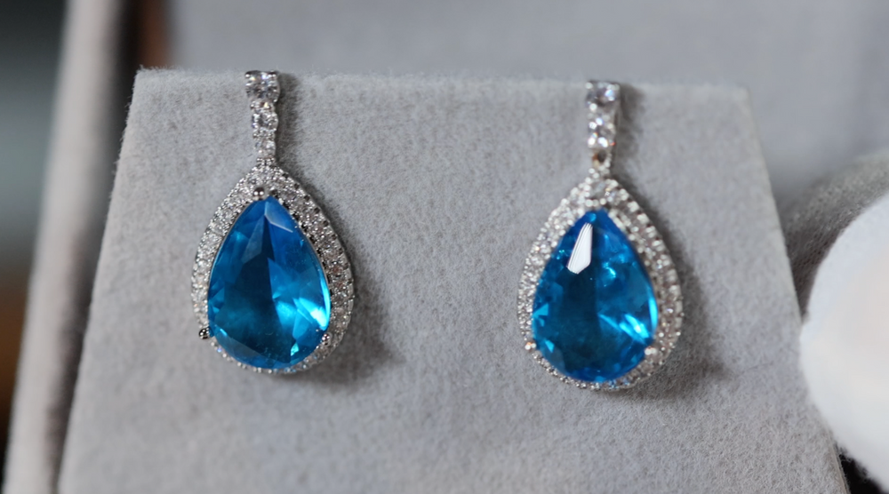 Blue Diamond Earrings | Womens Diamond Earrings
