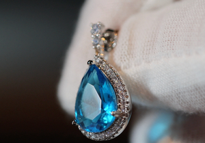 Blue Diamond Earrings | Womens Diamond Earrings