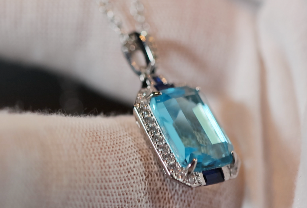 Blue Diamond Necklace