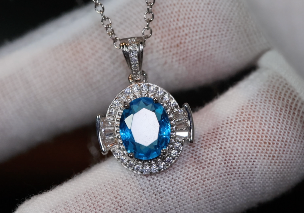 Blue Diamond Necklace | Womens Blue Diamond Pendant