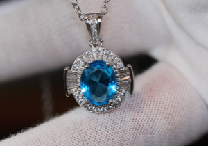 Blue Diamond Necklace | Womens Blue Diamond Pendant