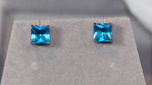 Blue Diamond Ear Studs | Womens Blue Diamond Ear Studs | Mens Blue Diamond Ear Studs