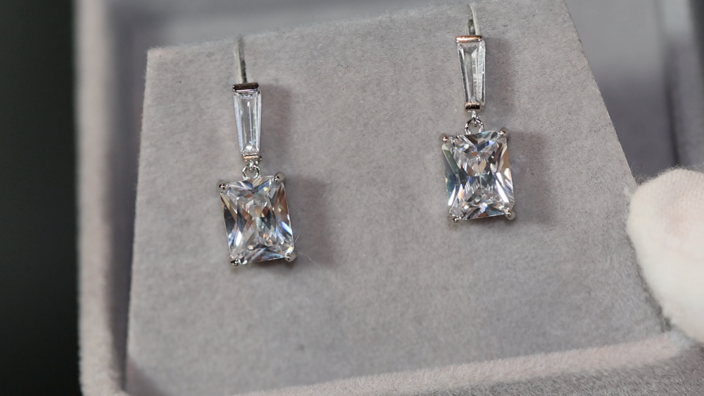 Diamond Earrings | Womens Radiant Diamond Earrings | Womens Diamond Earrings | Classy Earrings