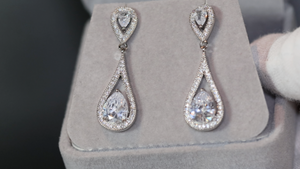 Pear cut diamond earrings