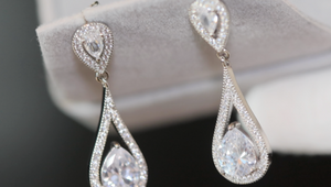 Pear cut diamond earrings