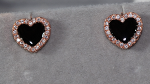 Rose Gold Earrings | Heart Earrings | Womens Earrings | Rose Gold Ear Studs | Heart Ear Studs | Womens Diamond Ear Studs | Ear Studs