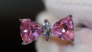 Pink Diamond Ring | Pink Diamond Ribbon Ring | Bow Ring