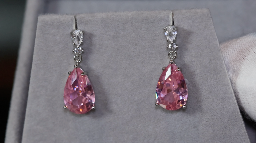 Pink Diamond Earrings