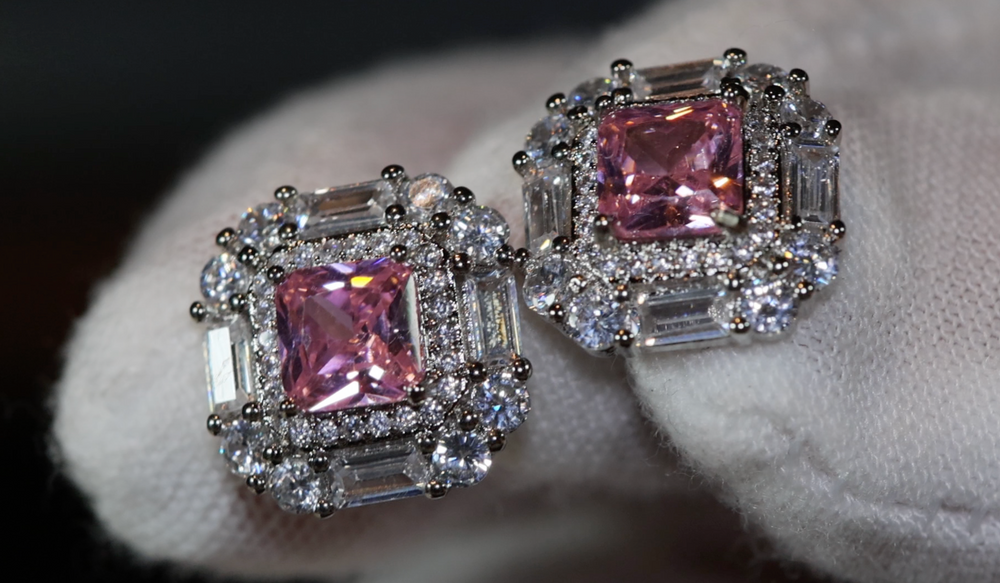 Pink Diamond Ear Studs | Pink Diamond Earrings