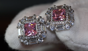 Pink Diamond Ear Studs | Pink Diamond Earrings