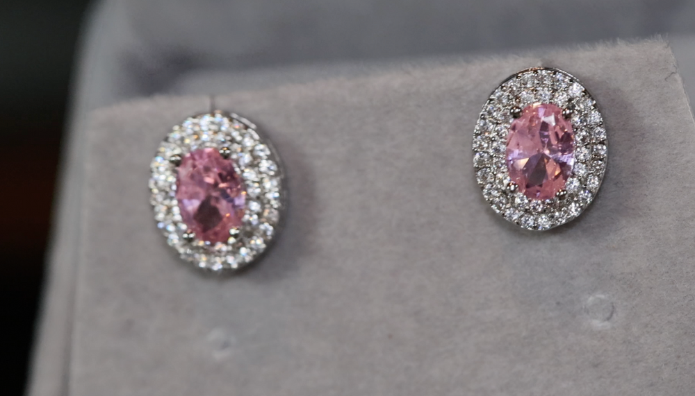 Pink Diamond Ear Studs | Stud Earrings