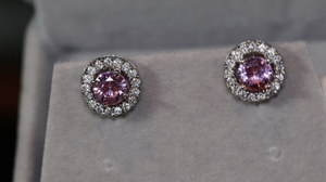 Womens Ear Studs | Pink Diamond Earrings | Stud Earrings
