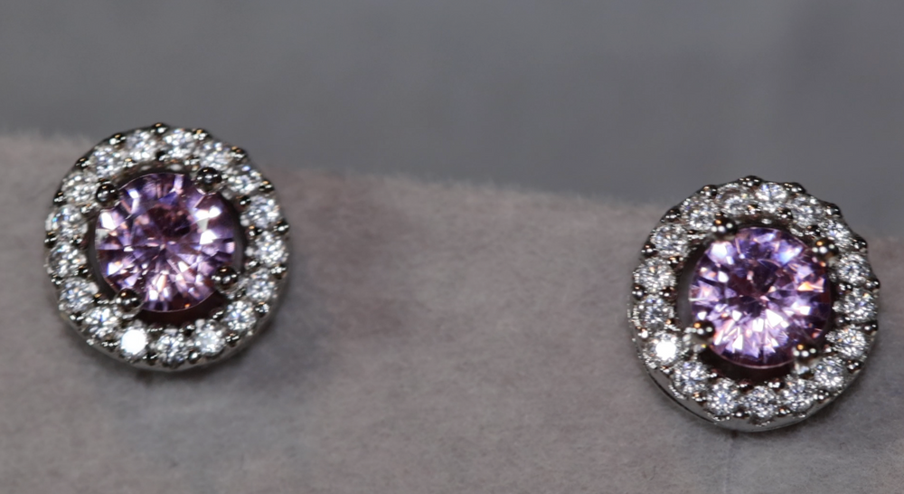 
            
                Load image into Gallery viewer, Womens Ear Studs | Pink Diamond Earrings | Stud Earrings
            
        