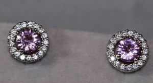 Womens Ear Studs | Pink Diamond Earrings | Stud Earrings