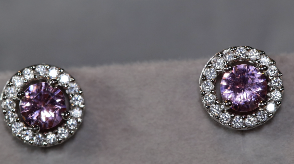 
            
                Load image into Gallery viewer, Womens Ear Studs | Pink Diamond Earrings | Stud Earrings
            
        