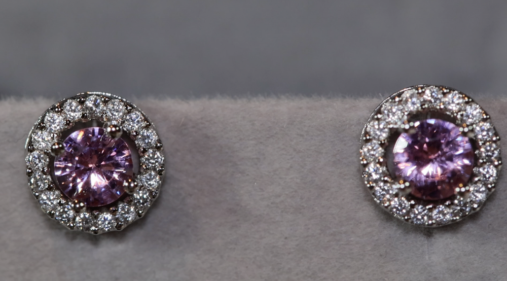 
            
                Load image into Gallery viewer, Womens Ear Studs | Pink Diamond Earrings | Stud Earrings
            
        