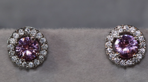 Womens Ear Studs | Pink Diamond Earrings | Stud Earrings