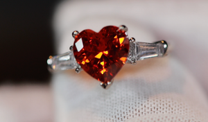 Red Diamond Heart Ring