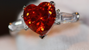 Red Diamond Heart Ring