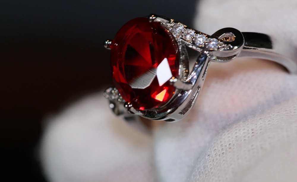 Ruby Ring | Red Diamond Ring | Oval Engagement Ring | Red Diamond Engagement Ring