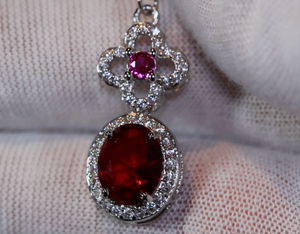 Red Gemstone Earrings | Womens Ruby Earrings | Red Diamond Earrings