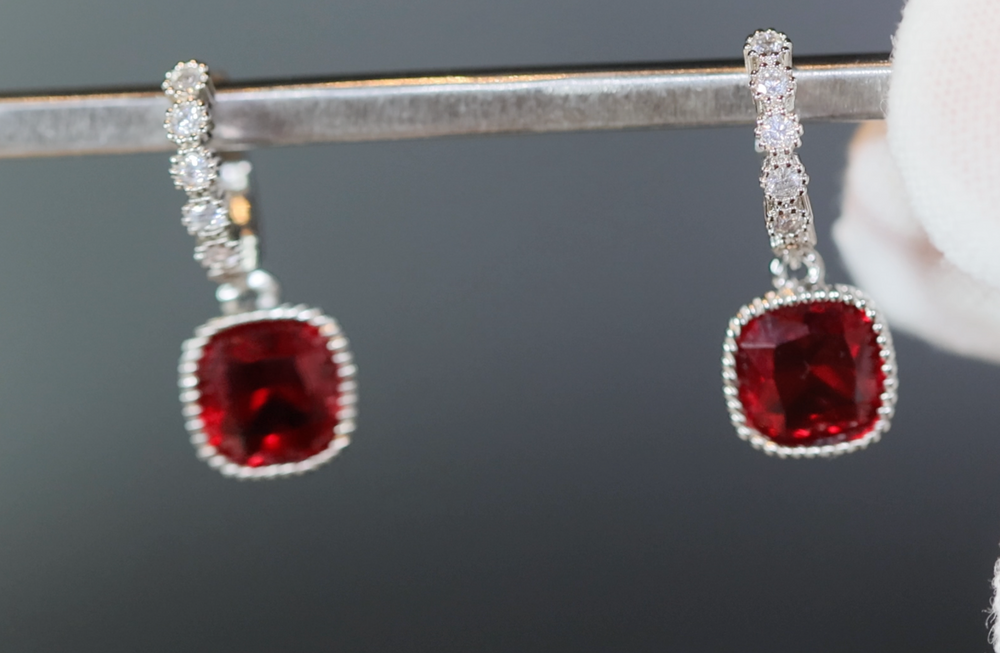 Red Diamond Earrings