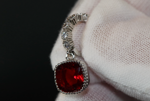 Red Diamond Earrings